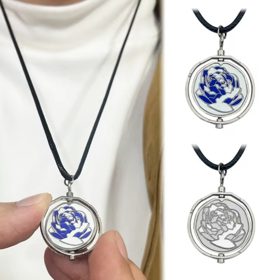 Arcane Blue Rose Necklace